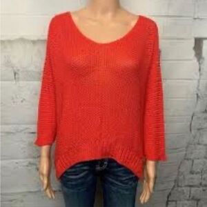 Carina Ricci Dolman Sleeve, Cropped Open Knit Sweater. Made in Italy, Small.